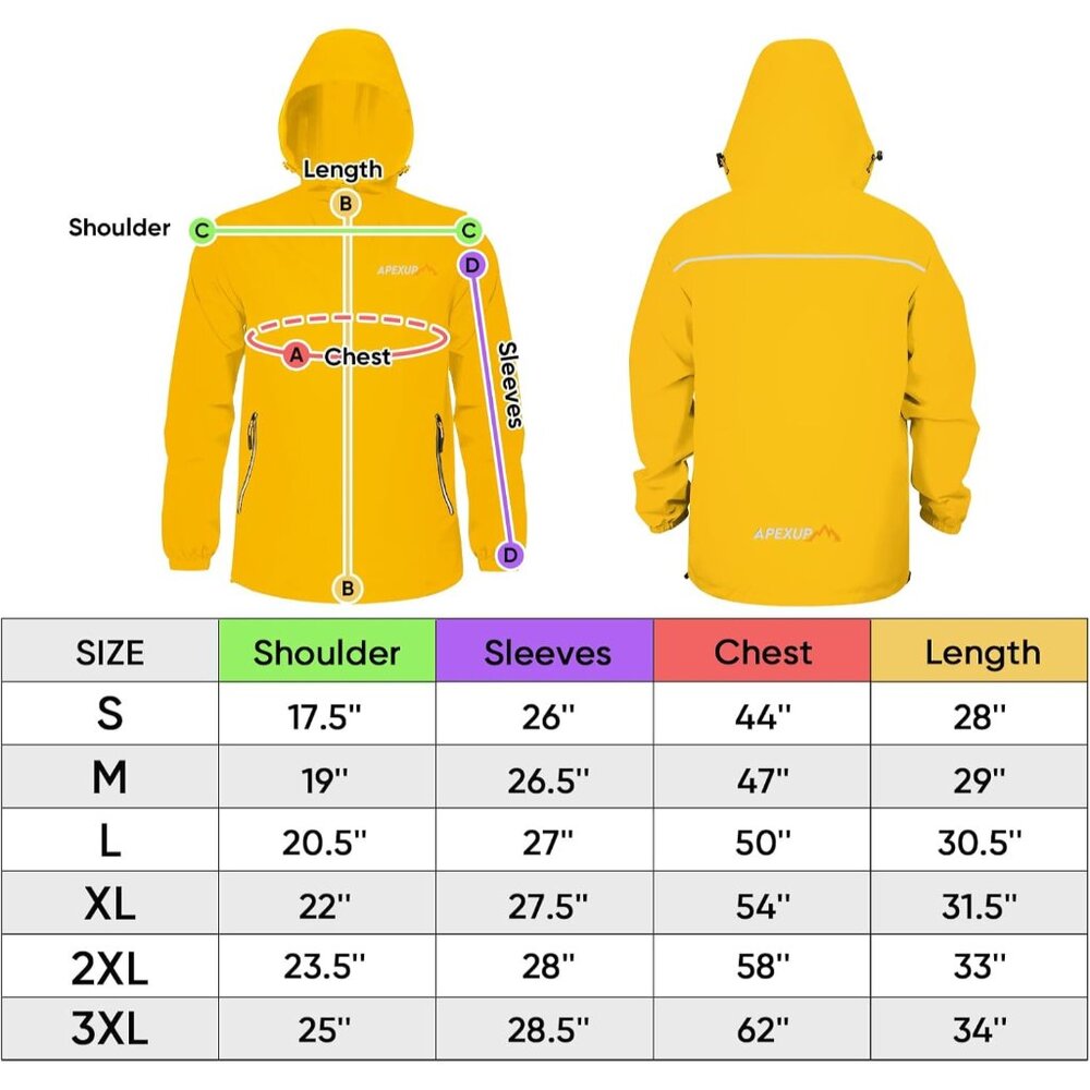 Packable Rain Jacket Men with Reflective Zipper, … - image 4